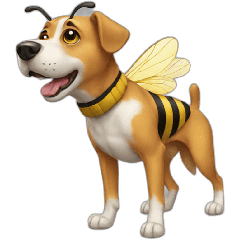 Dog stepping on a bee emoji