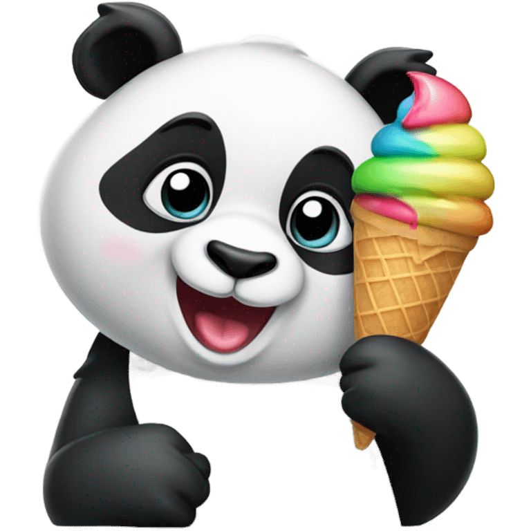 Panda eating ice cream emoji