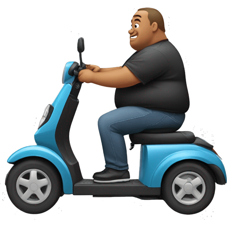 Fat man on mobility scooter emoji