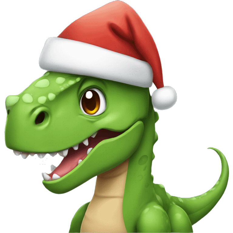 dinosaur wearing santa hat emoji