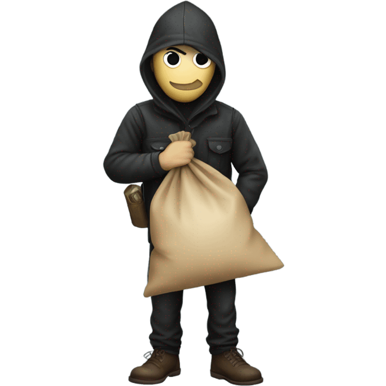 Robber with a bag of money in hand emoji