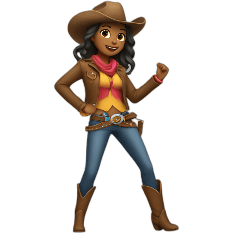 dancing girl cowboy emoji