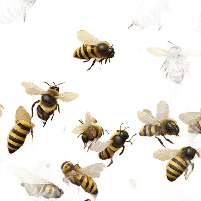 bee hive with bees flying in emoji