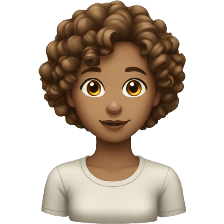 girl with curly brown hair emoji