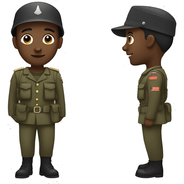 black man as a soldier with cap on emoji