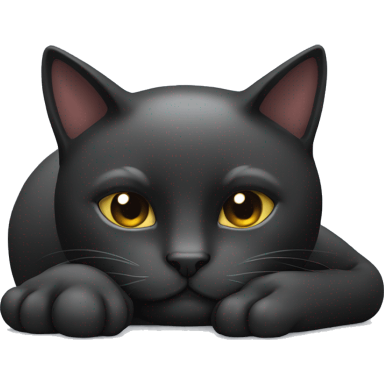 Black Cat dozing emoji