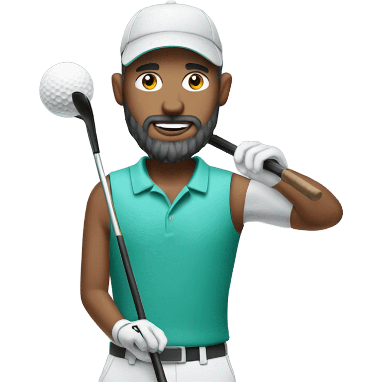 Golfer with salt and pepper hair and beard emoji