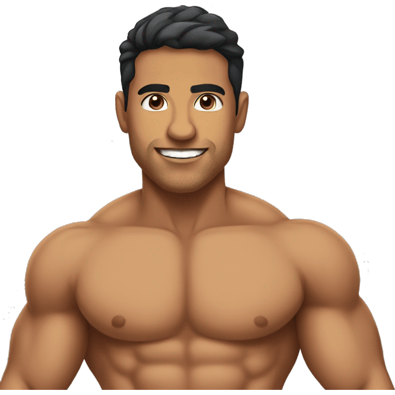 muscular shirtless blonde latino guy wearing a boxer meme emoji