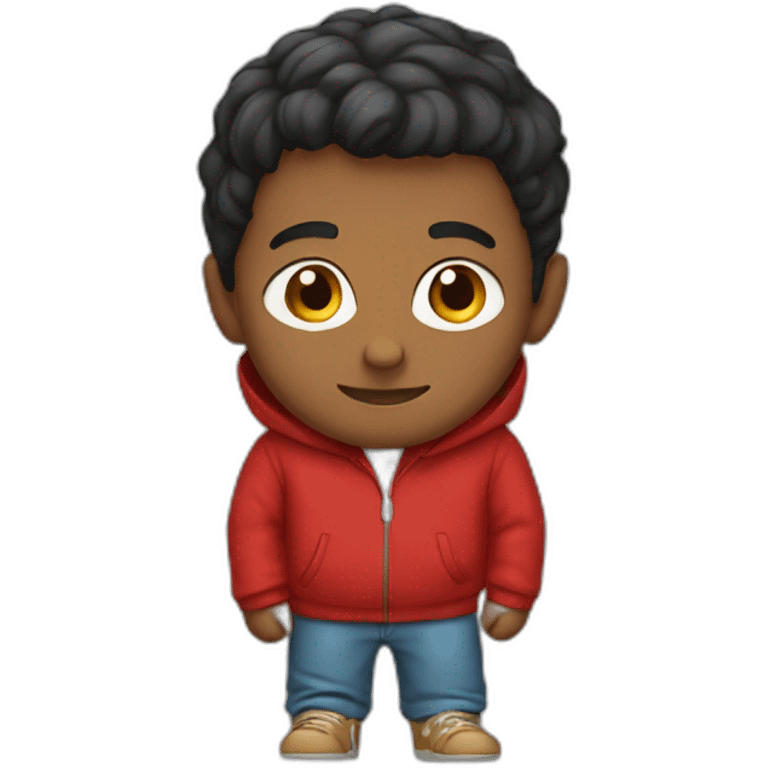 boy wearing red hoodie  emoji