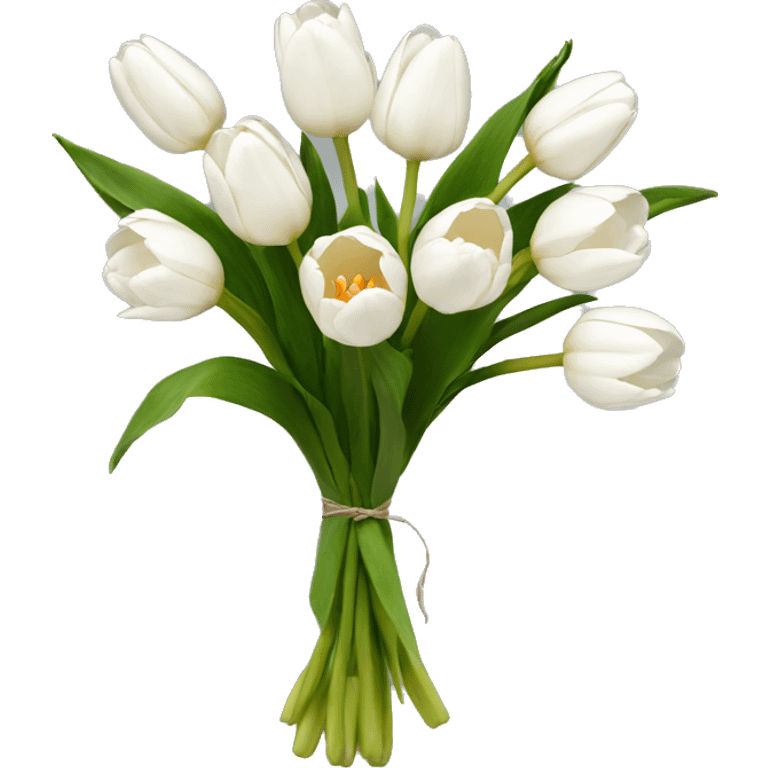 white tulip bouquet  emoji