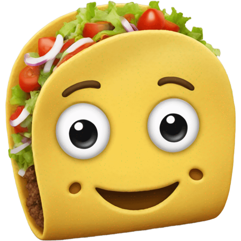 Taco with a happy face dotted eyes  emoji