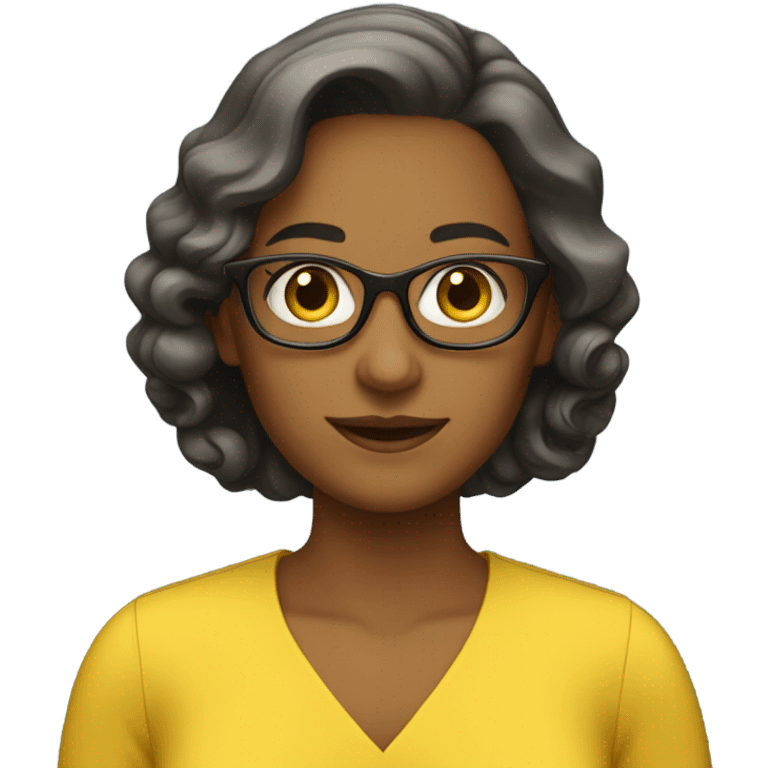 Teacher wearing a yellow dress  emoji