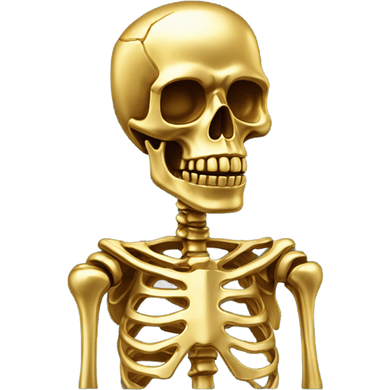 Skeleton made out of gold emoji