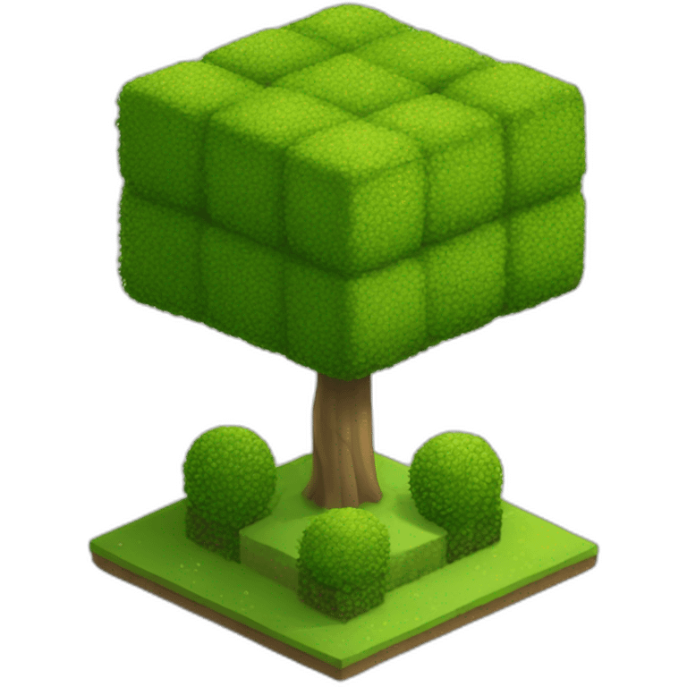 isometric square topiary tree emoji