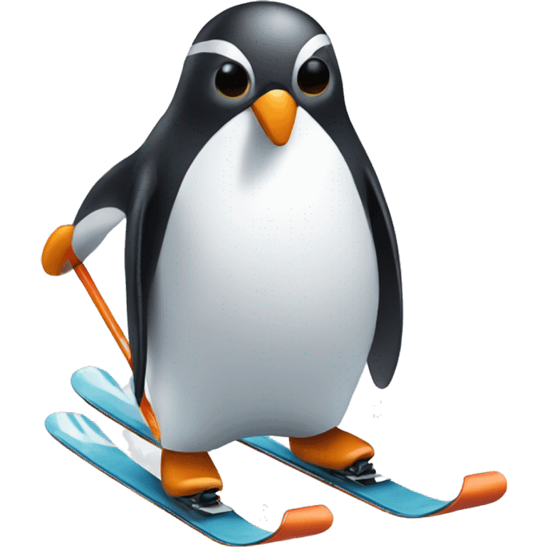 Penguin that’s skiing emoji