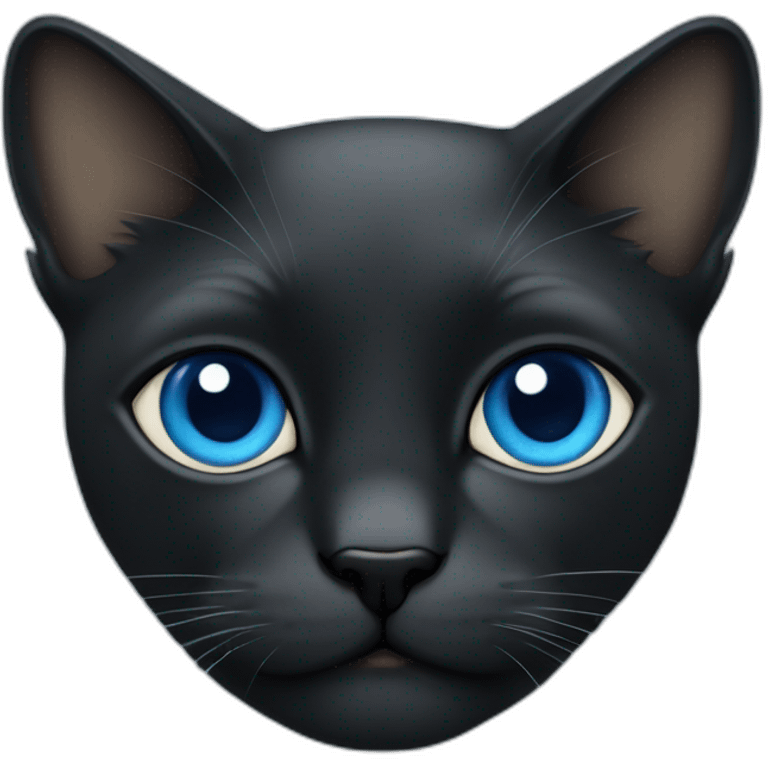 Un gato negro con ojos azules emoji