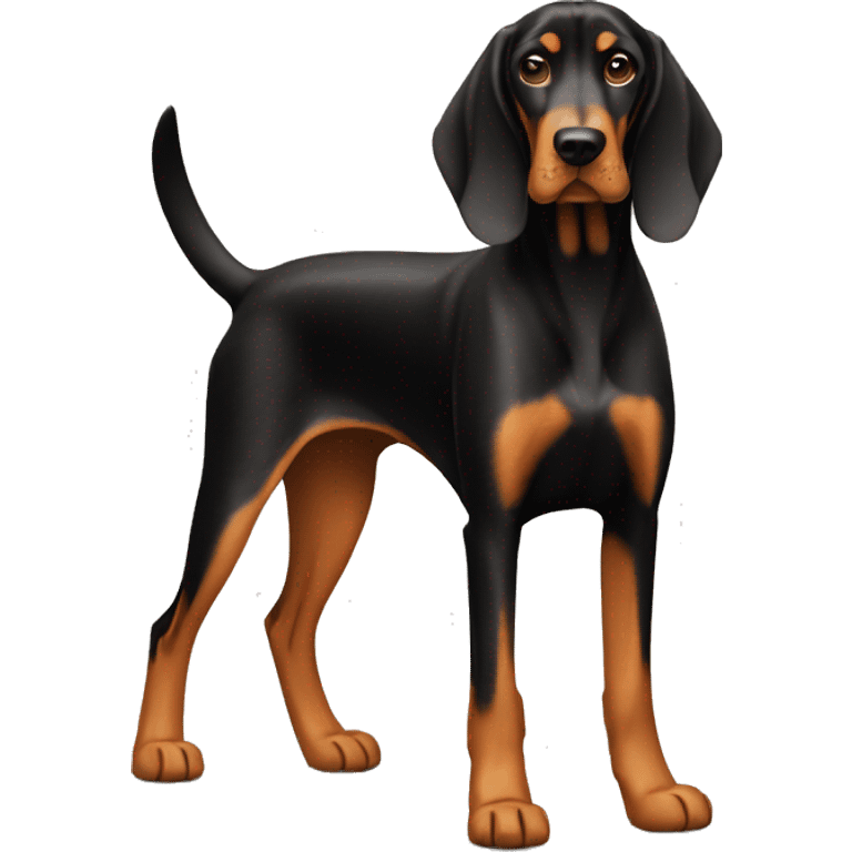 Black And Tan Coonhound Dog Breed Full Body emoji