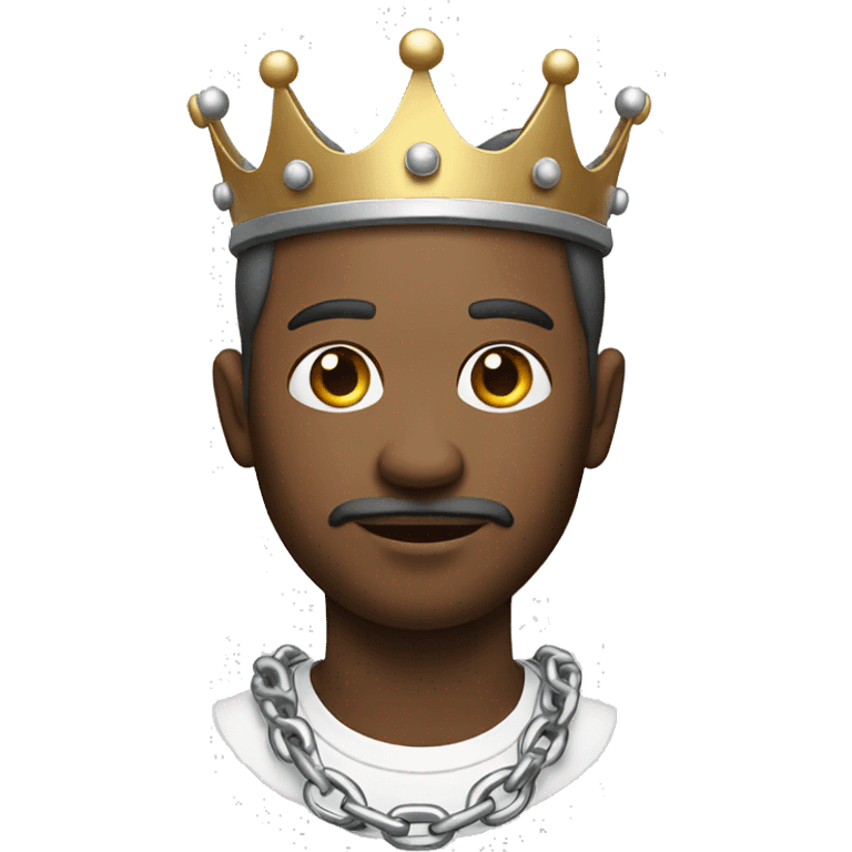 Man with crown holding silver chain  emoji