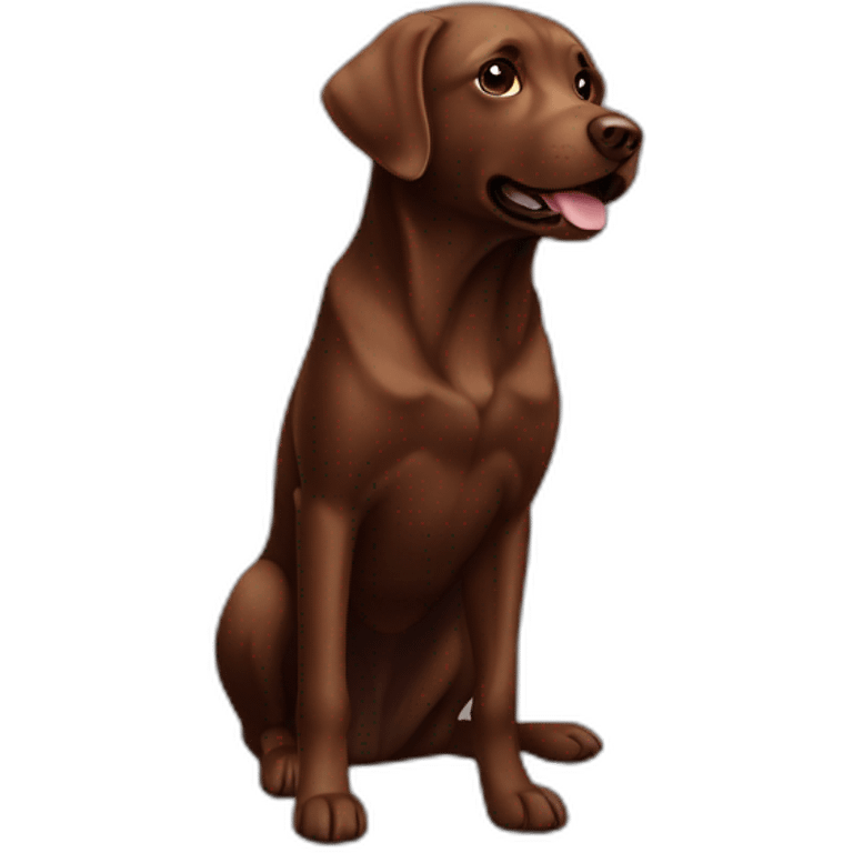 Labrador Retriver chocolate color very playing videogame emoji