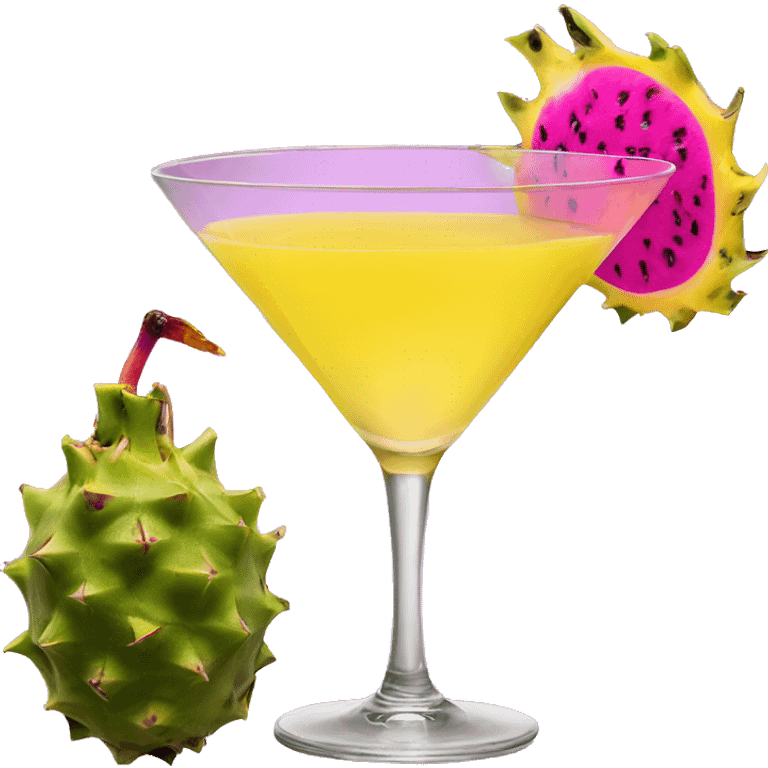 yellow pornstar martini with dragon fruit  emoji