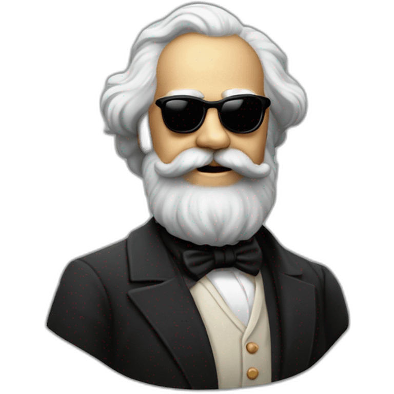 Karl Marx confident in sunglasses smiles emoji