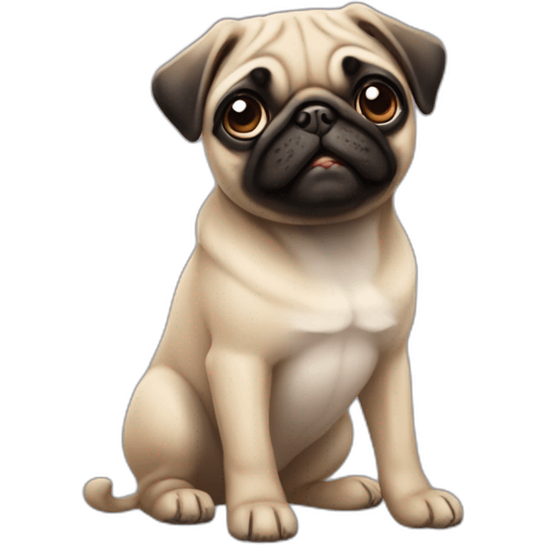 Pug puppy full body emoji