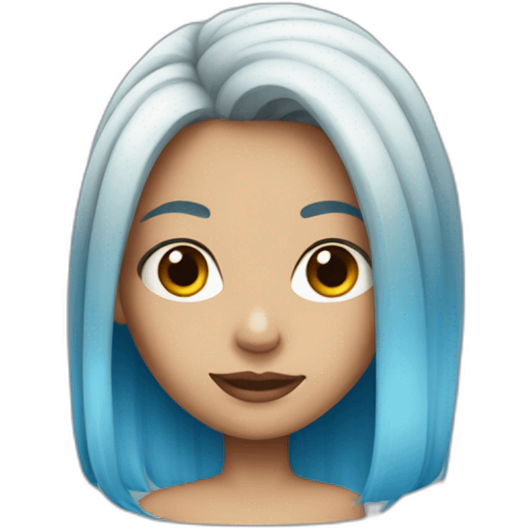 Half blue hair girl emoji