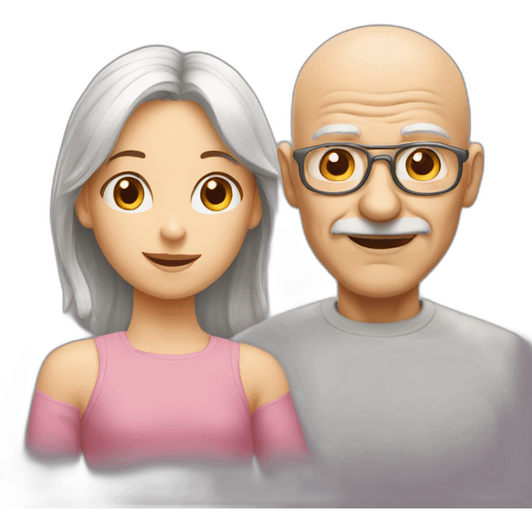 bald old man with a girl on the side emoji