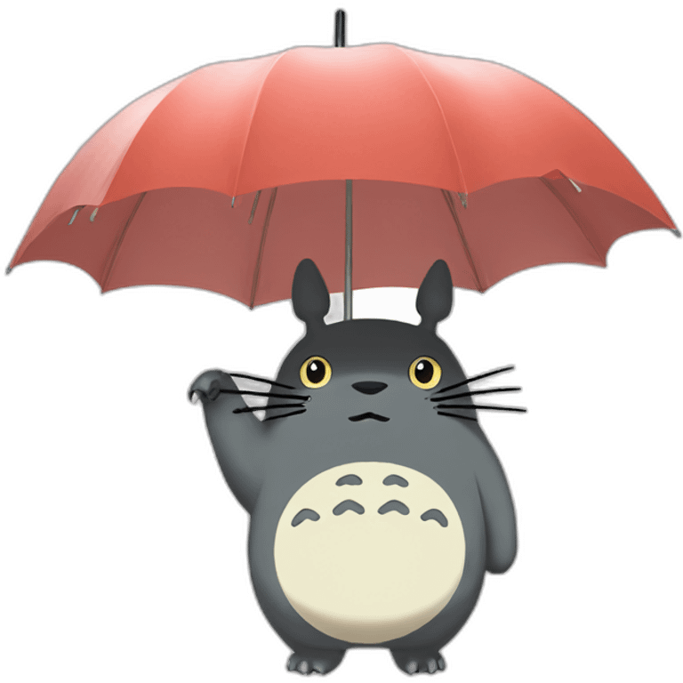 Totoro with umbrella emoji