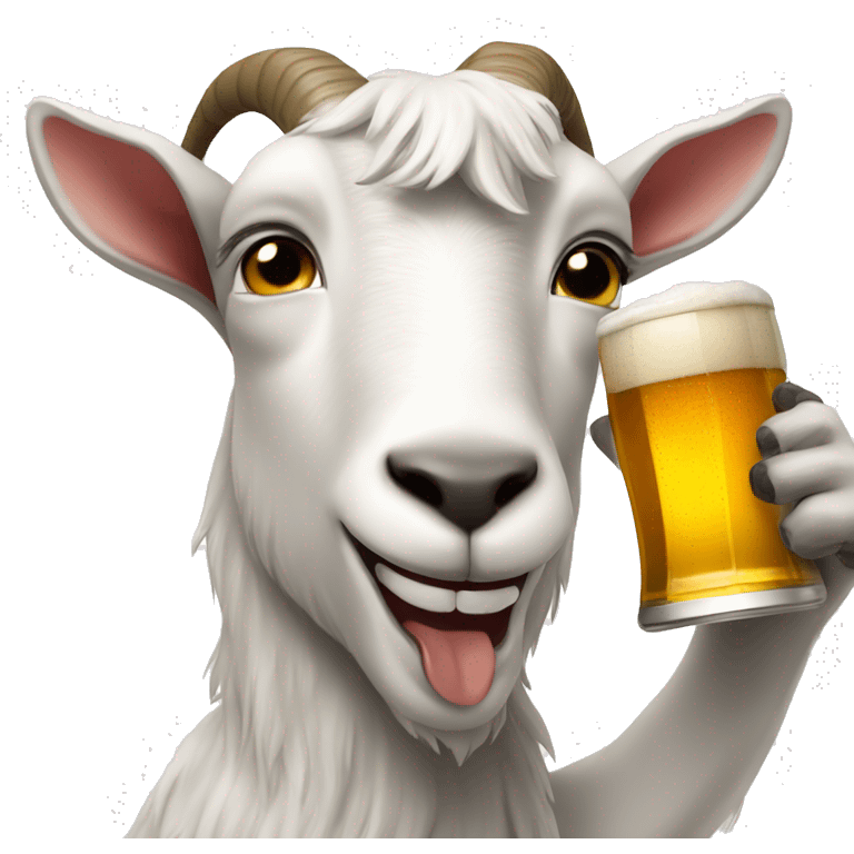 Goat drinking beer emoji