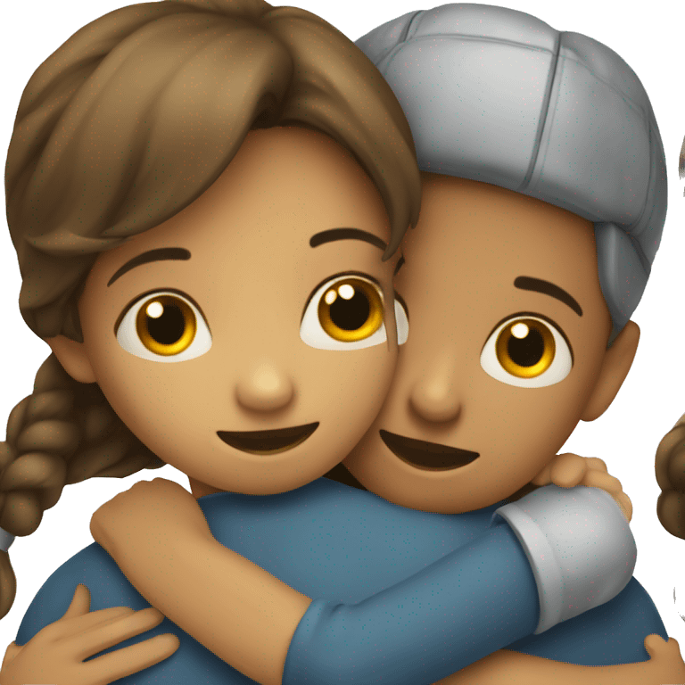 A boy hugs a girl emoji