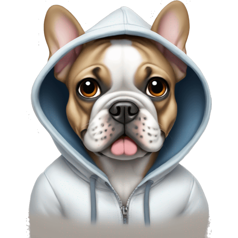 french bulldog with a hoodie emoji