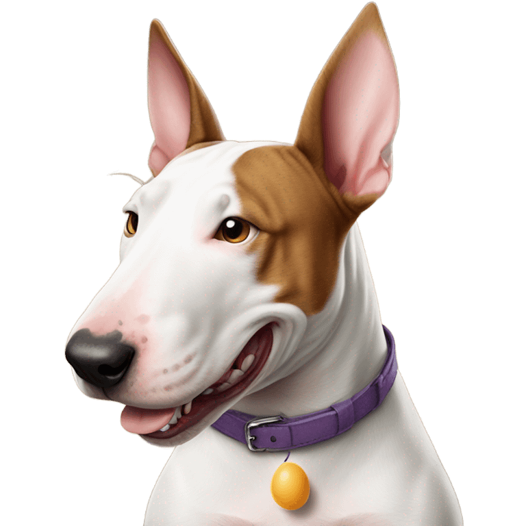 Bull terrier sticking tongue out emoji