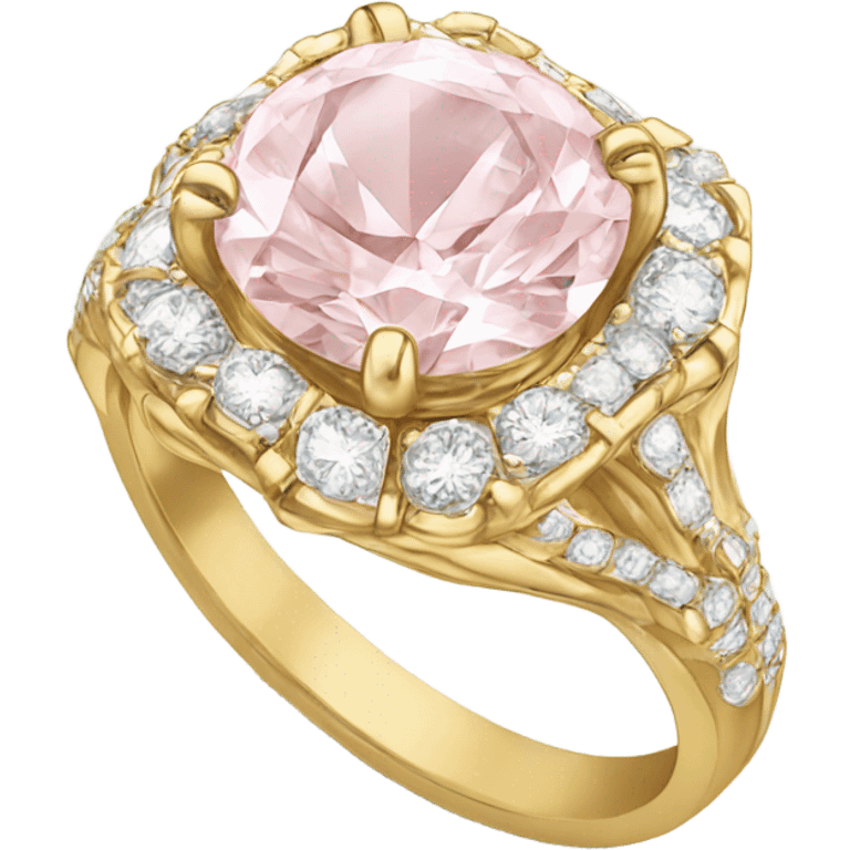 Gold engagement ring with light pink diamond  emoji