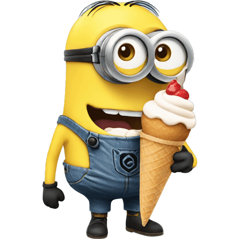 Minion with ice cream emoji