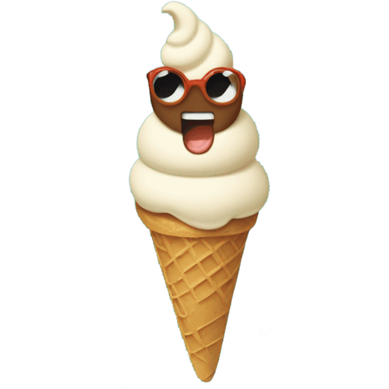 Ice cream eating ice cream emoji