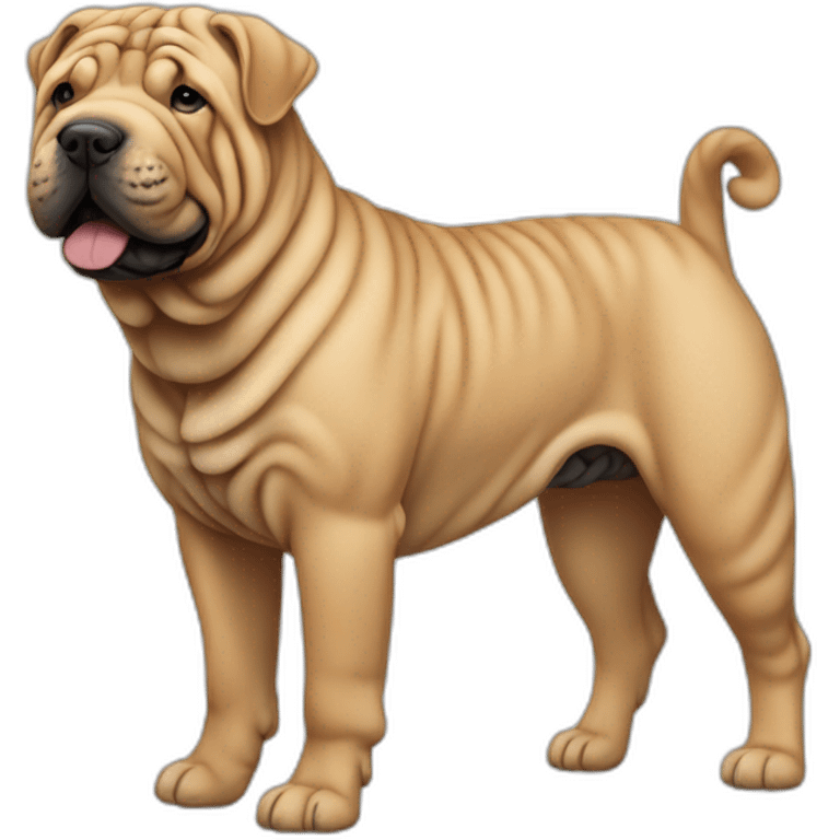 Shar-pei dog full body emoji