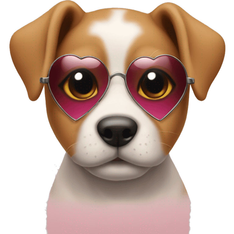 Puppy with heartglasses emoji