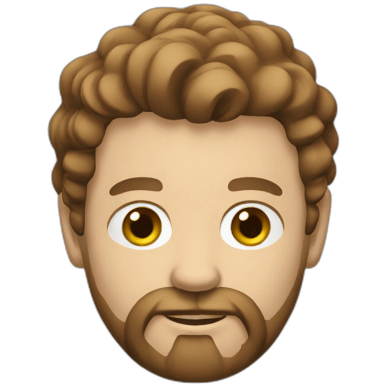 bold white man with brown beard emoji