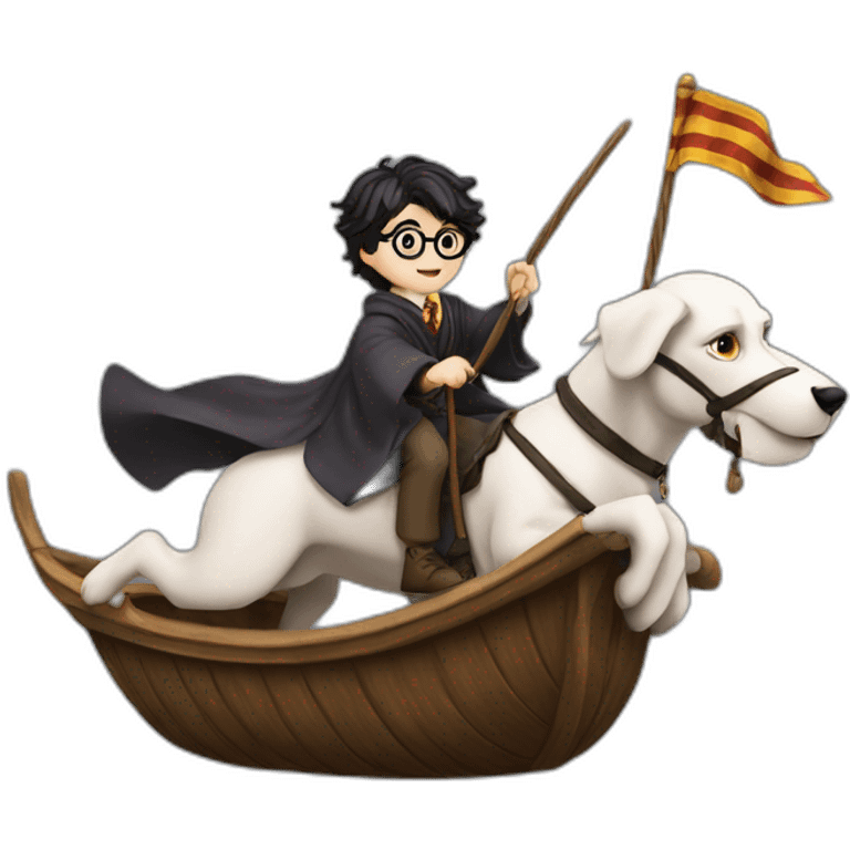 Harry Potter riding a seadog emoji