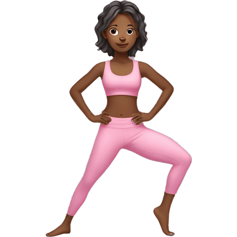 Pink outfit yoga girl  emoji