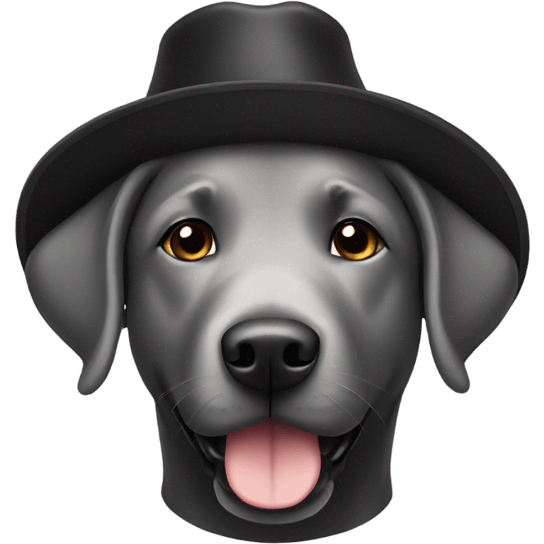 black labrador with a hat emoji