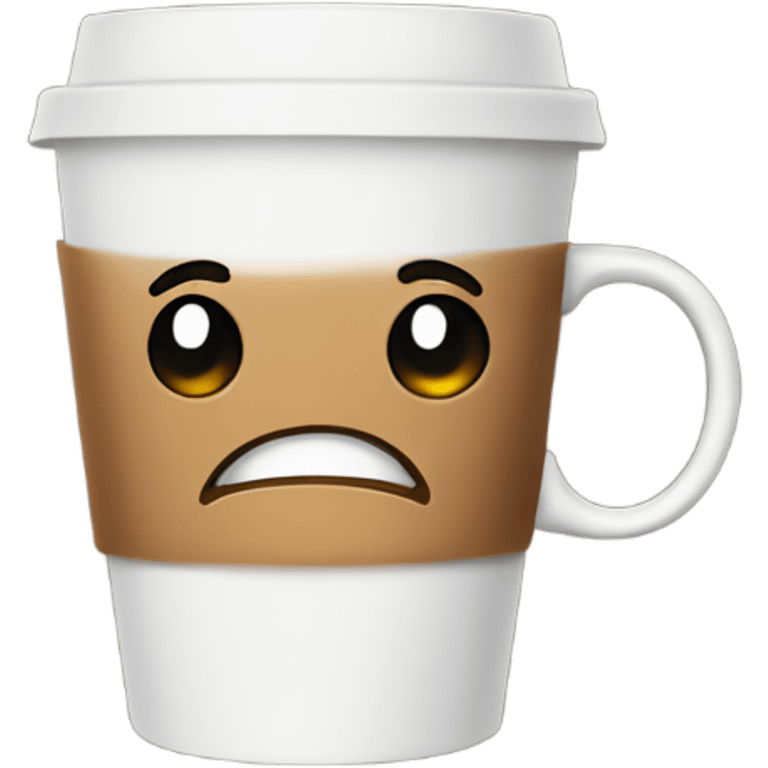 coffee cup refusing to smile emoji