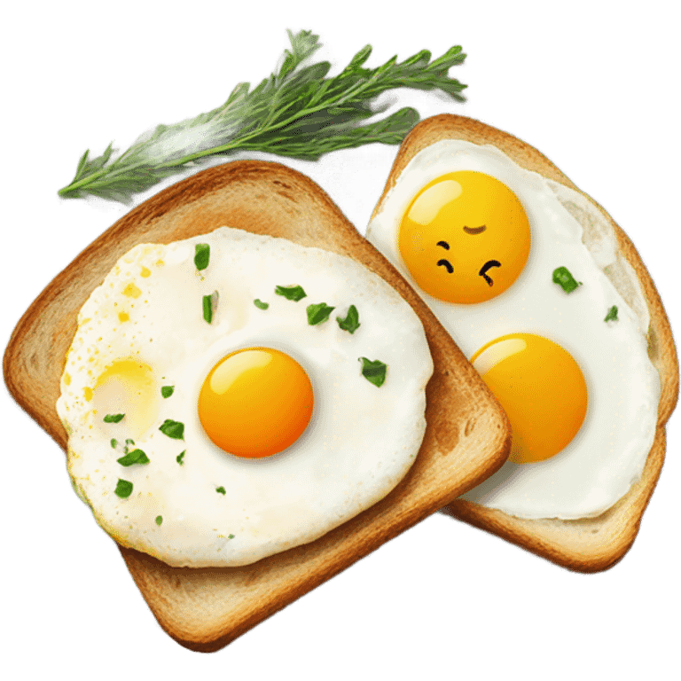 Brunch with eggs and bread  emoji