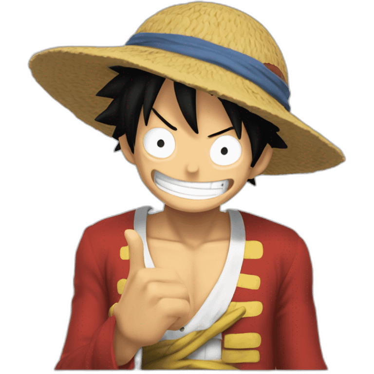 Luffy qui fait un doigt d’honneur emoji