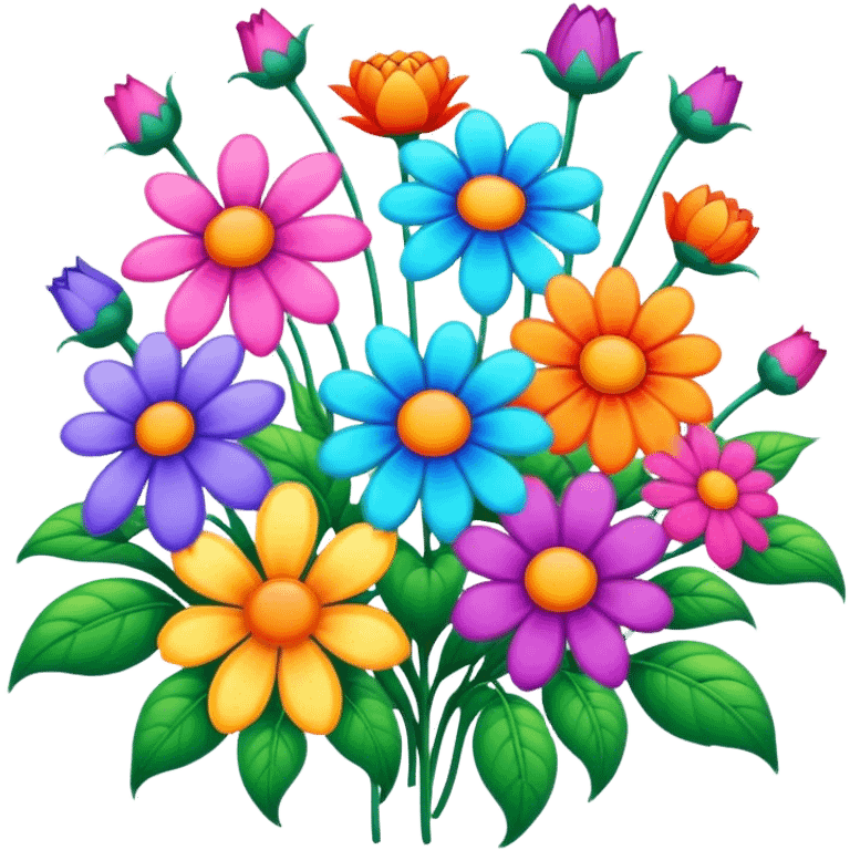 Psychedelic colored, flower power emoji