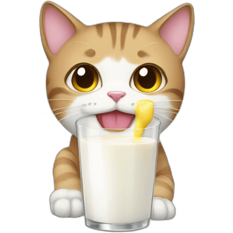 CAT drinks milk emoji