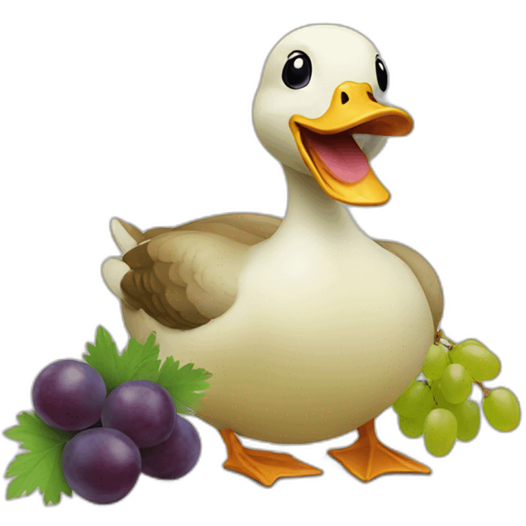 Duck eating grapes emoji