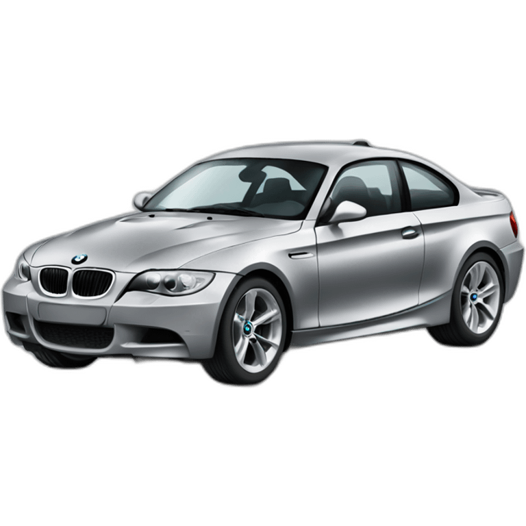 cartoon grey sport bmw car isometry emoji