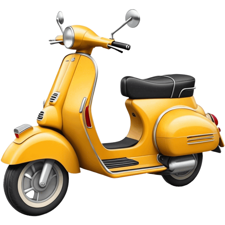 Cinematic Realistic Vespa Scooter Emoji, depicted as a stylish vintage Vespa with sleek retro design and vibrant colors, rendered with crisp textures and dynamic sunlit lighting that captures its iconic Italian charm. emoji